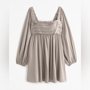 Abercrombie & Fitch Emerson Satin Long-Sleeve Mini Dress